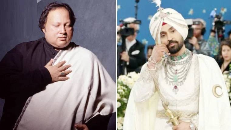 دلجیت دوسانجھ کا نصرت فتح علی خان کو خراجِ عقیدت، پاکستانی مداحوں کے دل جیت لیے 