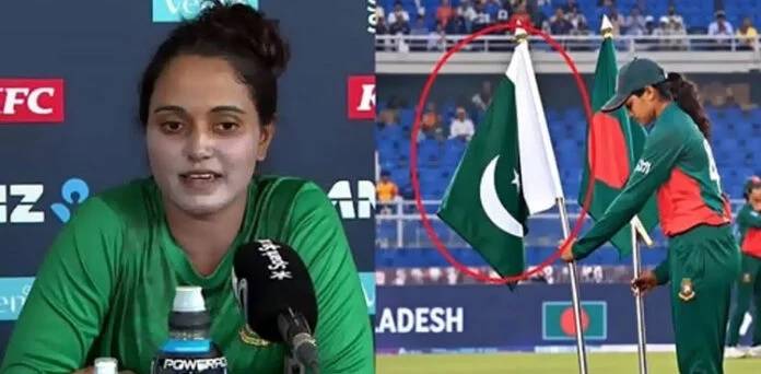 بنگلادیشی ویمنز کرکٹ ٹیم کی کپتان نے پاکستانی پرچم کا احترام کرکے پاکستانیوں کے دل جیت لئے