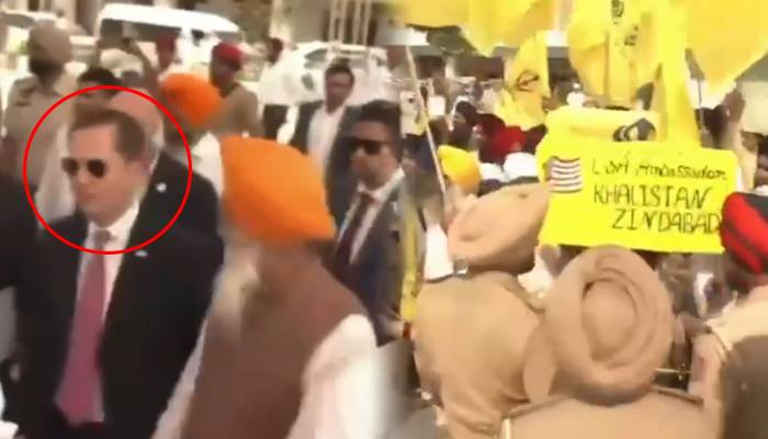 بھارتی شہر امرتسر میں امریکی سفیر کی گولڈن ٹیمپل آمد کے موقع پر خالصتان کے حق میں نعرے
